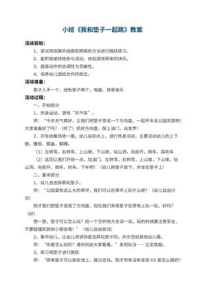 幼儿园小班教案《我和垫子一起跳》 包含反思预览