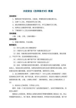 幼儿园大班安全教案《怎样做才对》 包含反思预览