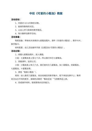 幼儿园中班教案《可爱的小瓢虫》预览