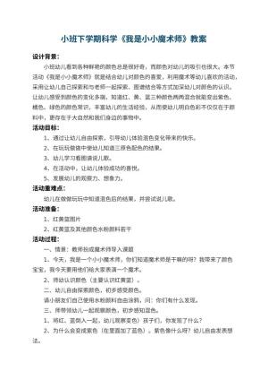 幼儿园小班下学期科学教案《我是小小魔术师》 包含反思
