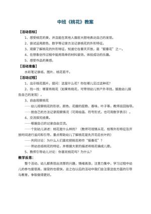 幼儿园中班教案《桃花》 包含反思预览