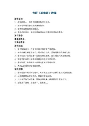 幼儿园大班教案《羊角球》