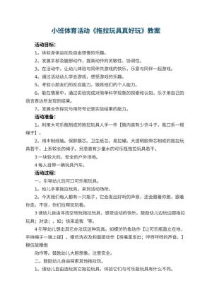 幼儿园小班体育活动教案《拖拉玩具真好玩》 包含反思预览