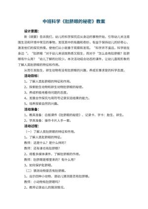 幼儿园中班科学教案《肚脐眼的秘密》 包含反思预览