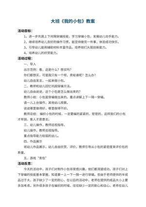 幼儿园大班教案《我的小包》 包含反思