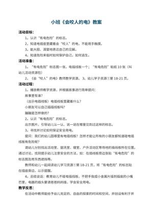 幼儿园小班教案《会咬人的电》 包含反思