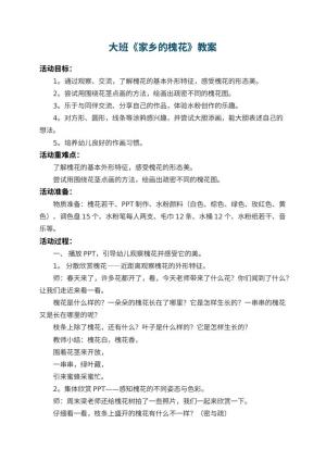 幼儿园大班教案《家乡的槐花》预览
