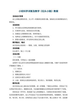幼儿园小班科学教案详案及教学《石头小路》 包含反思预览