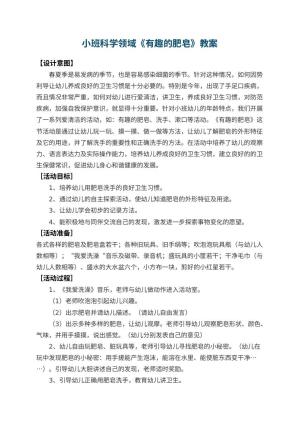 幼儿园小班科学领域教案《有趣的肥皂》 包含反思