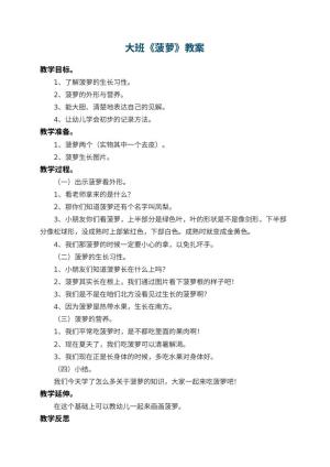 幼儿园大班教案《菠萝》预览