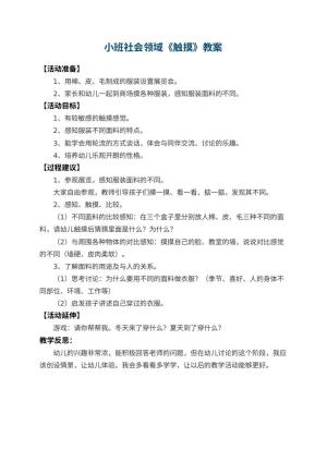 幼儿园小班社会领域教案《触摸》 包含反思预览