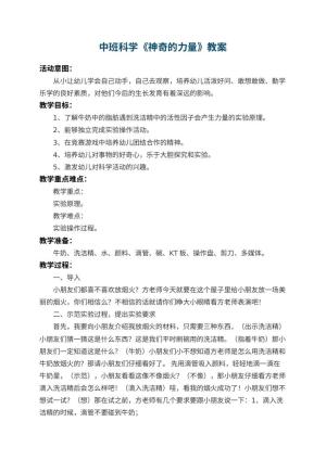 幼儿园中班科学教案《神奇的力量》 包含反思预览