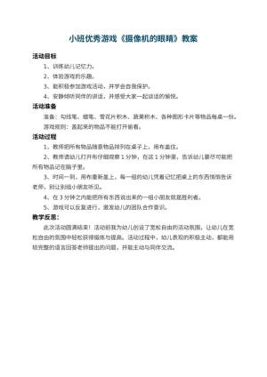 幼儿园小班优秀游戏教案《摄像机的眼睛》 包含反思预览