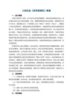 幼儿园教案小班社会《世界真精彩》预览