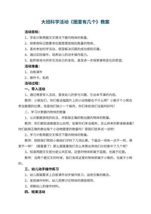 幼儿园大班科学活动《圈里有几个》教案预览