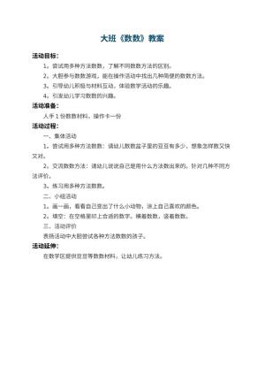 幼儿园大班教案《数数》预览