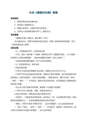 幼儿园大班教案《最酷的衣服》 包含反思预览