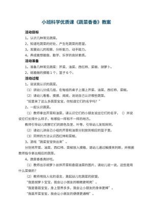 幼儿园小班科学优质课教案《蔬菜香香》 包含反思预览
