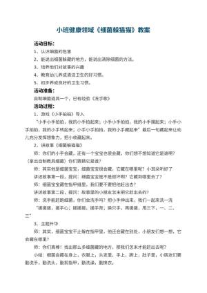幼儿园小班健康领域教案《细菌躲猫猫》 包含反思预览