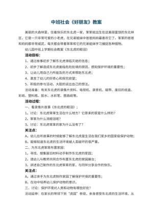 幼儿园中班社会教案《好朋友》预览