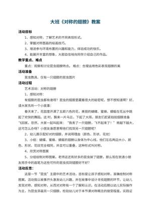 幼儿园大班教案《对称的翅膀》 包含反思预览