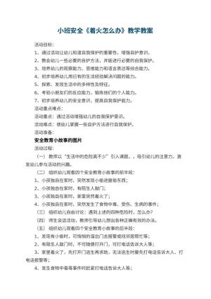 幼儿园小班安全教案《着火怎么办》教学 包含反思预览