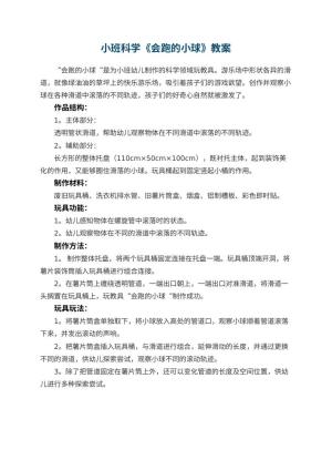 幼儿园小班科学优秀教案《会跑的小球》预览
