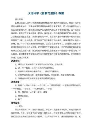 幼儿园大班科学教案《自制气泡弹》预览