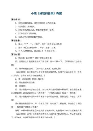 幼儿园小班教案《好玩的白果》