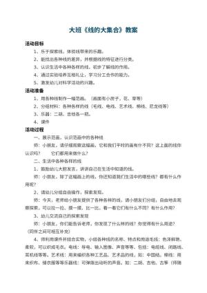 幼儿园大班教案《线的大集合》预览