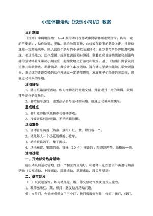 幼儿园小班体能活动教案《快乐小司机》预览