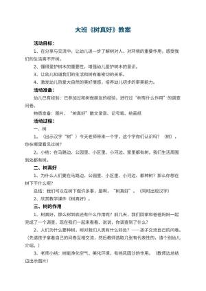 幼儿园大班教案《树真好》