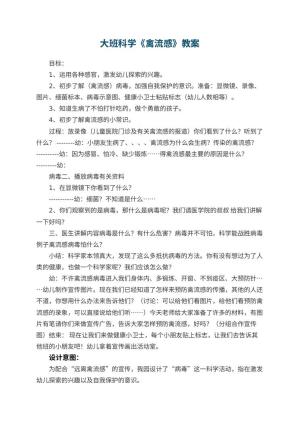 幼儿园大班科学教案《禽流感》预览