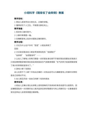 幼儿园小班科学教案《鞋穿反了会摔倒》 包含反思预览