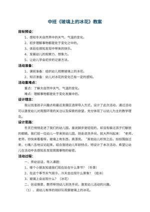 幼儿园中班教案《玻璃上的冰花》 包含反思预览