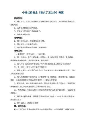幼儿园小班优秀安全教案《着火了怎么办》预览