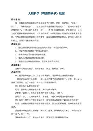 幼儿园大班科学教案《有用的刷子》 包含反思