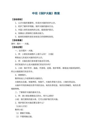 幼儿园中班教案《保护大脑》预览