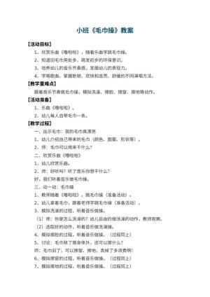 幼儿园小班教案《毛巾操》预览