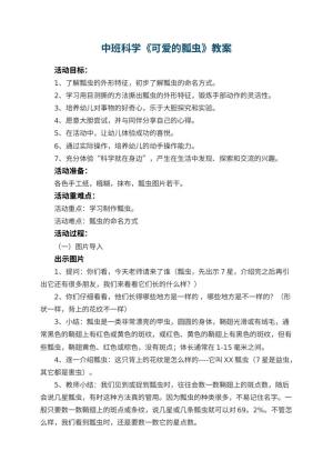 幼儿园中班科学《可爱的瓢虫》教案 包含反思预览