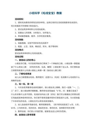 幼儿园小班科学优秀教案《毛线宝宝》预览