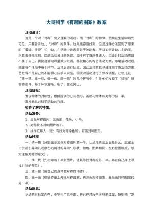 幼儿园大班科学教案《有趣的图案》 包含反思预览