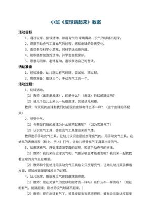 幼儿园小班教案《皮球跳起来》预览