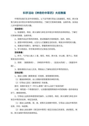 幼儿园科学活动《神奇的中草药》大班教案 包含反思预览