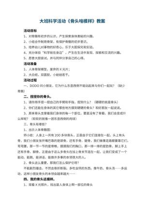 幼儿园大班科学活动教案《骨头啥模样》 包含反思预览