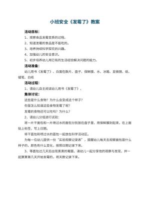 幼儿园小班安全教案《发霉了》 包含反思预览