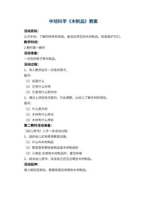 幼儿园中班科学优秀教案《木制品》预览