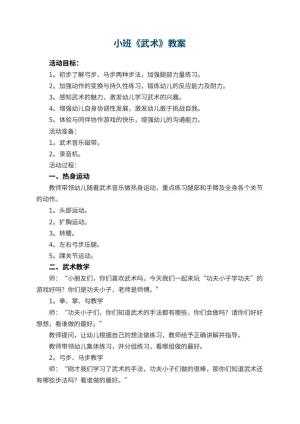 幼儿园小班教案《武术》