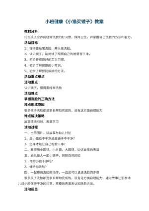 幼儿园小班健康教案《小猫买镜子》 包含反思预览