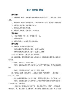 幼儿园中班教案《昆虫》预览